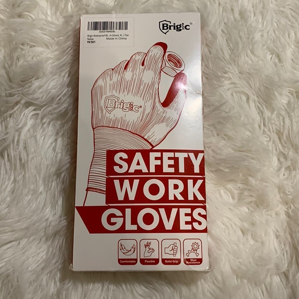 Brigic waterproof safety work gloves. New in box only open for photos